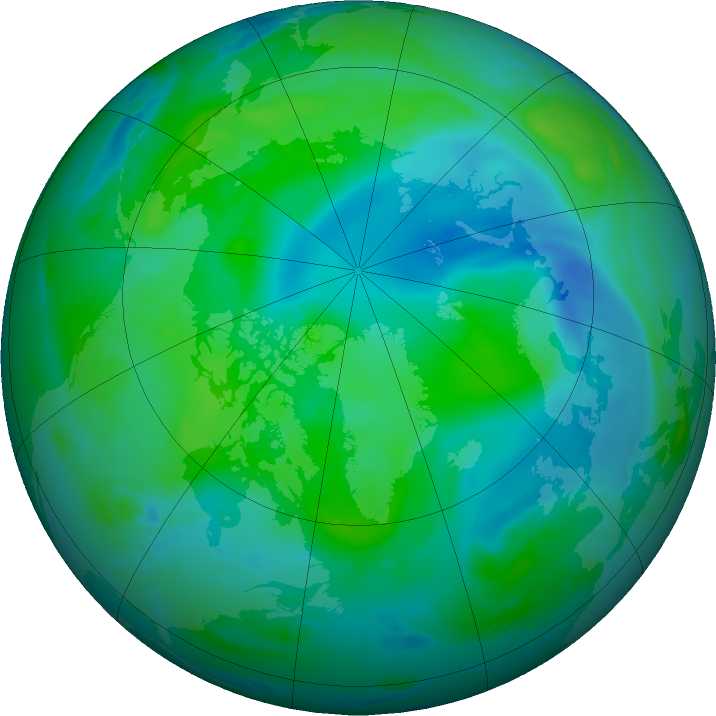 Arctic ozone map for 05 September 2023